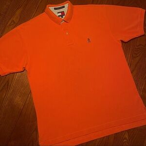 Tommy Hilfiger Crest Logo Knit Polo Shirt Orange